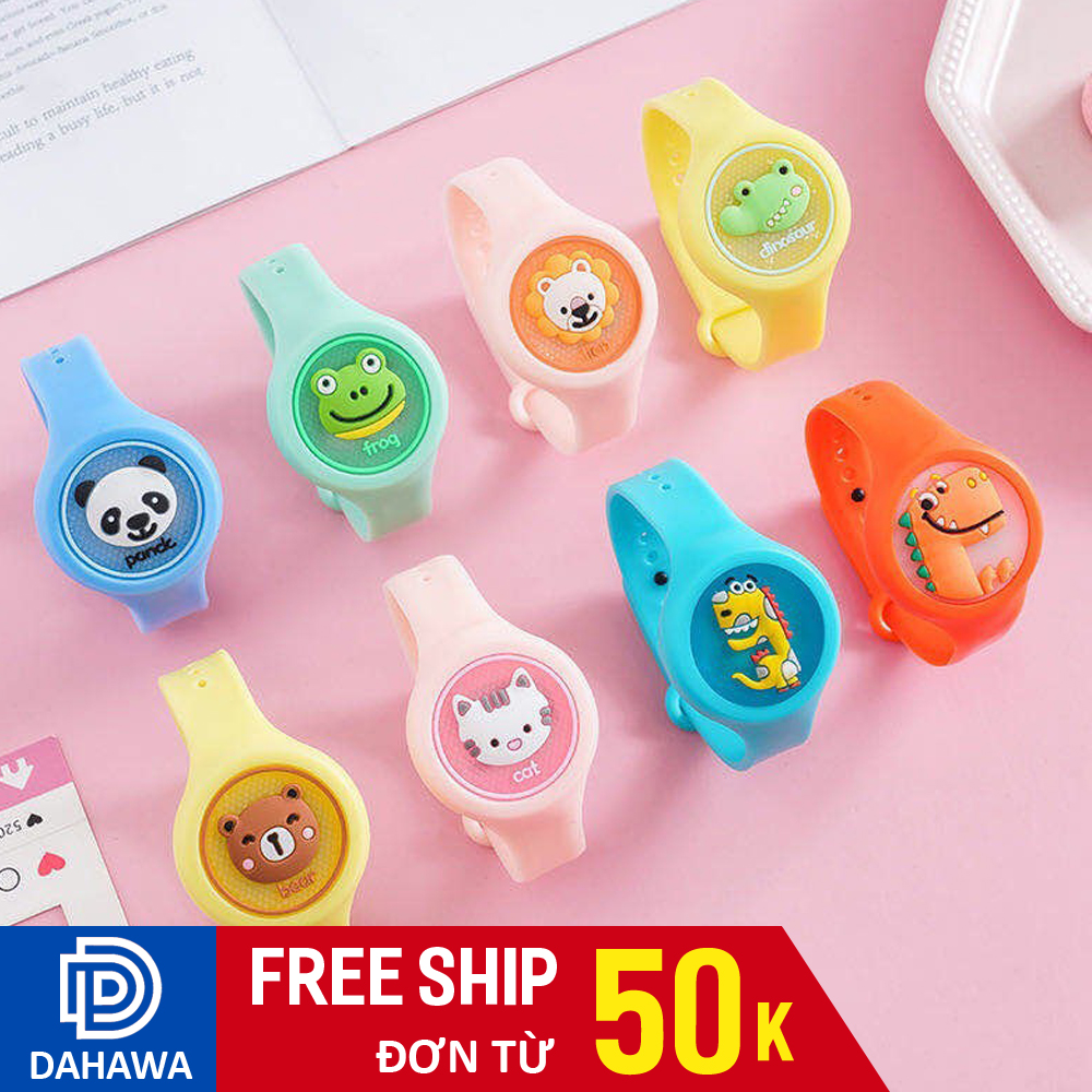 Vòng tay chống muỗi silicon có đèn phát sáng cực đẹp VT20, icon hình con vật siêu dễ thương