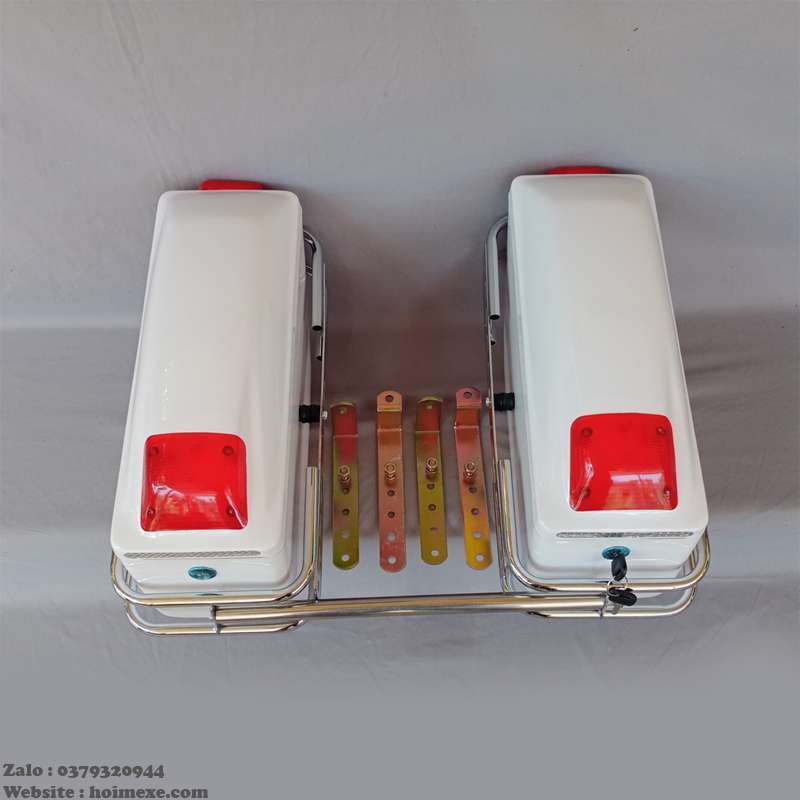 Cặp thùng hông xe máy màu trắng+ full phụ kiện.
