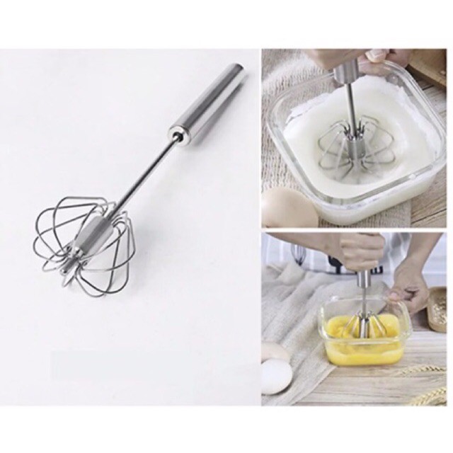 Dụng Cụ Đánh Trứng Tự Động, Đánh Bột Làm Bánh Tiện Lợi, Nhanh Chóng Trộn Đều, Inox 304 An Toàn (27cm)