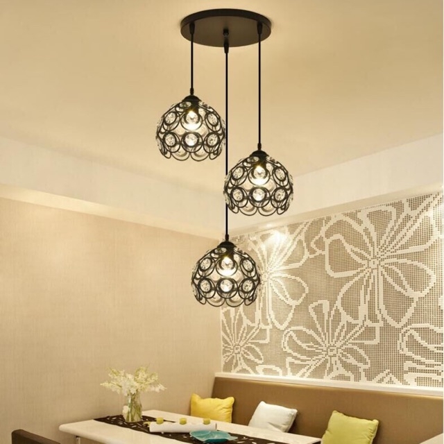 Đèn thả trần pha lê 3 bóng hiện đại , tặng kèm bóng đèn led cao cấp