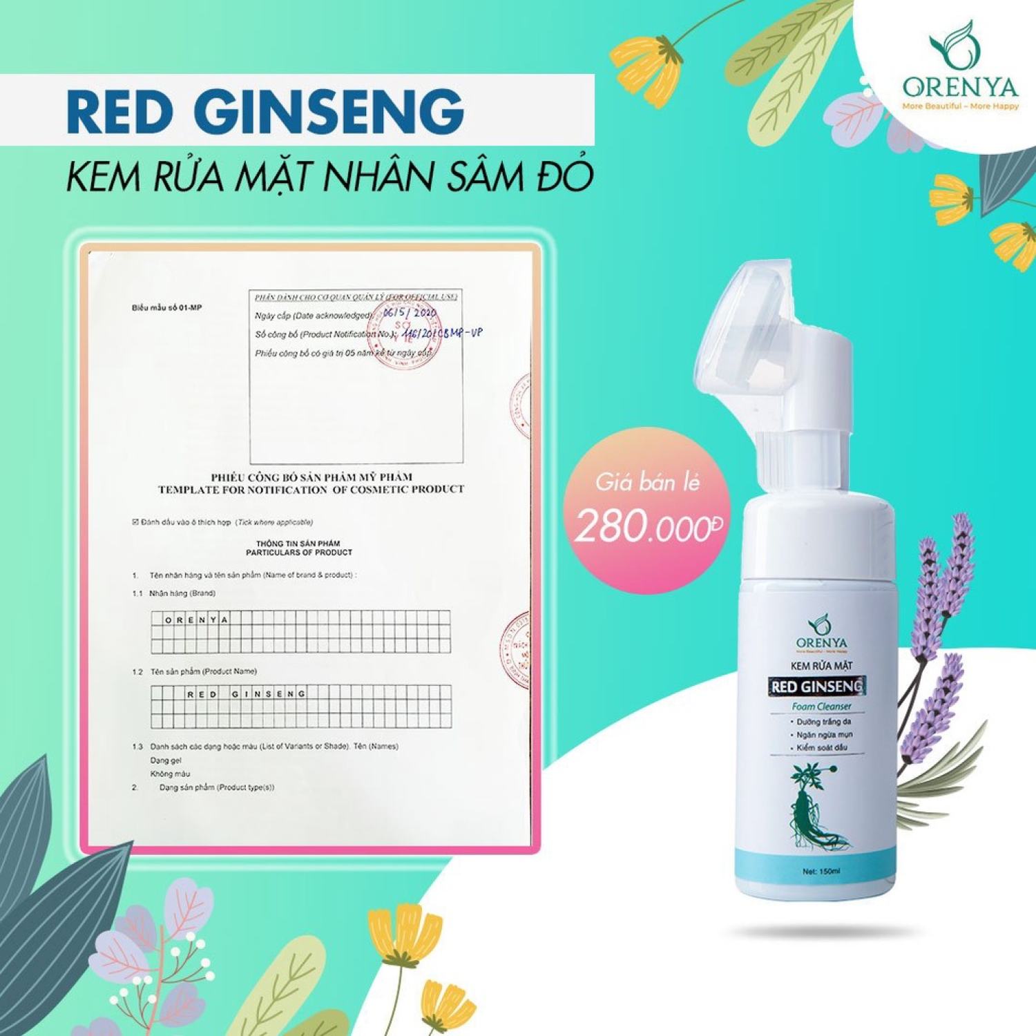 Kem Rửa Mặt Nhân Sâm Đỏ Hàn Quốc Red Ginseng – Chai 150ml