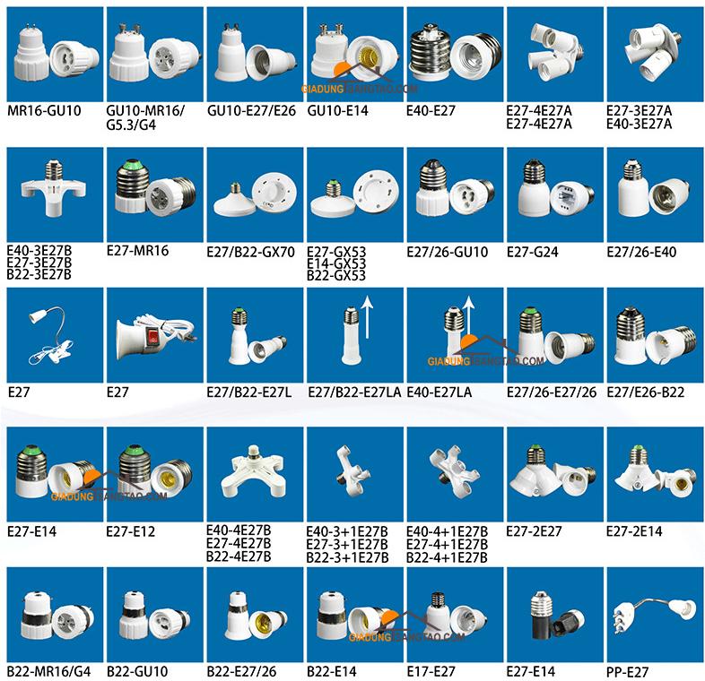 Đầu chuyển đổi đui xoáy từ E14 sang E27