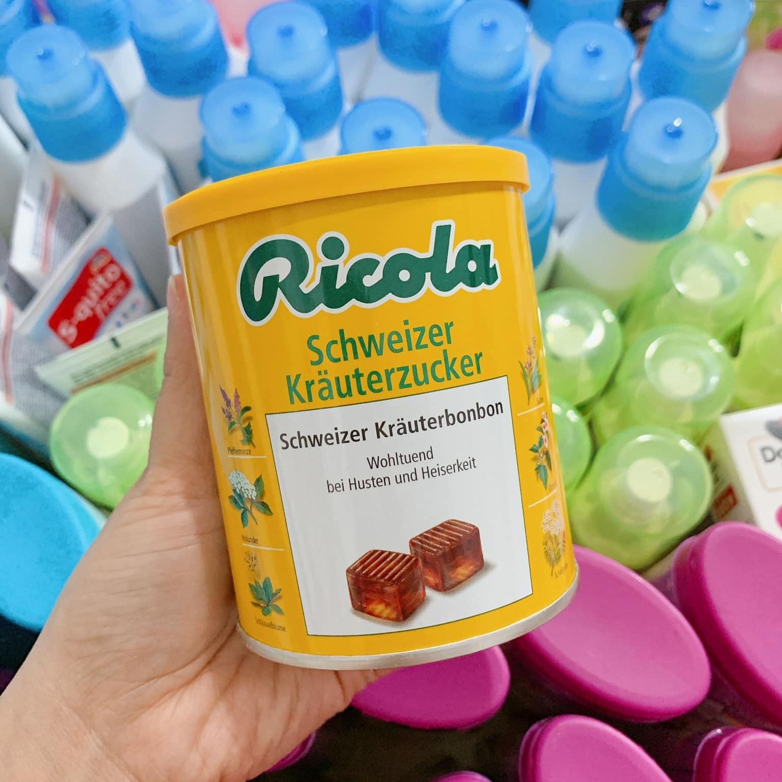 Kẹo ngậm ho thảo dược ricola đức 250gr - kẹo giảm ho