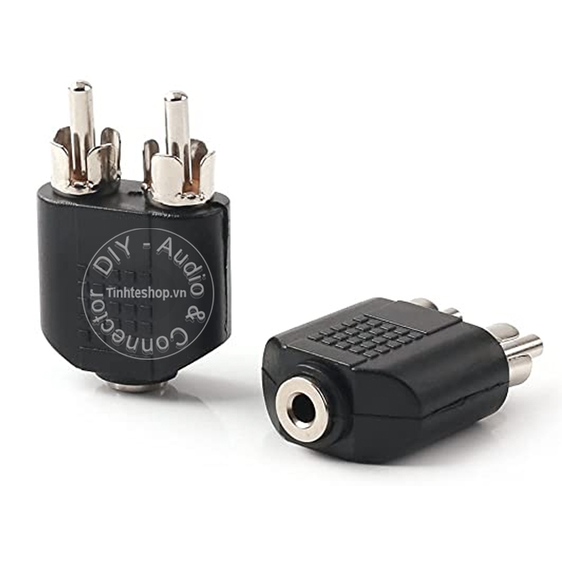 Đầu chuyển audio 3.5mm cái sang AV/RCA đực - Giắc chuyển 2 AV đực ra 3.5mm cái - 1 chiếc
