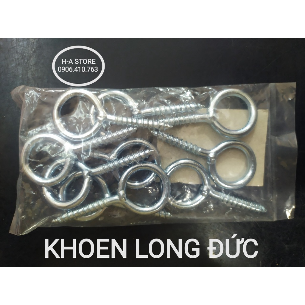 (Xả hàng) Vít khoen tròn treo móc Long Đức 4x2 / 5x3/ 6x4