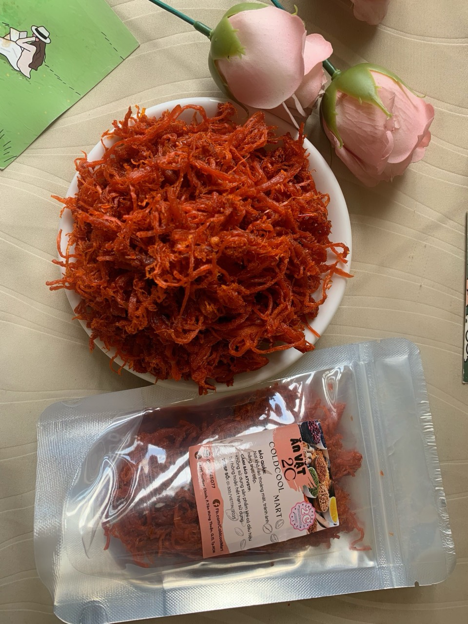 Khô Bò Sợi ( khô gà giả bò ) 100g 2c Mart