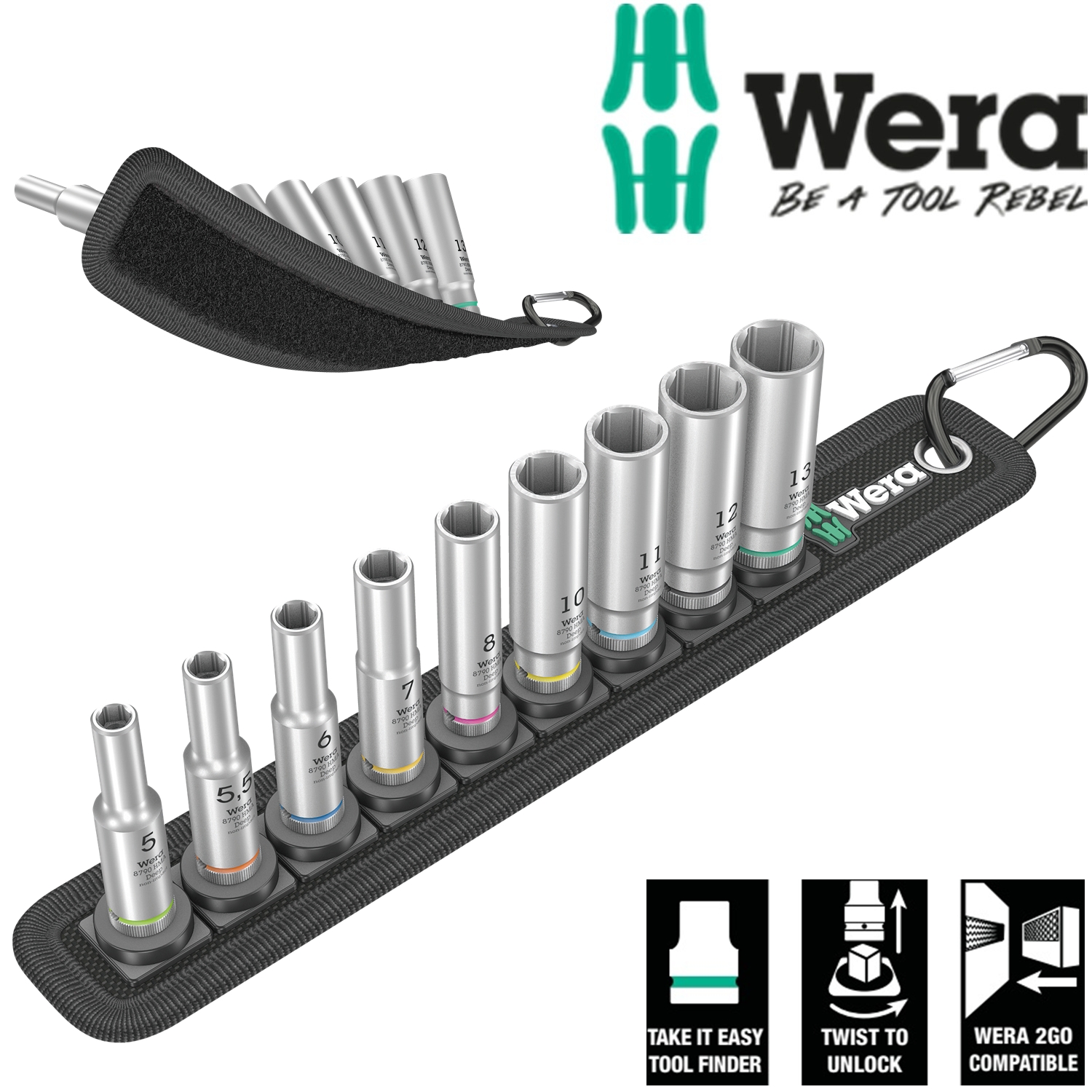 Belt A Deep 1 socket set Wera 05004525001