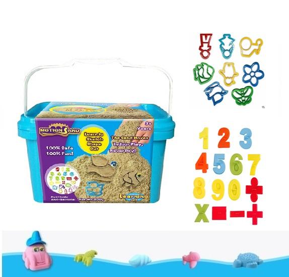 Cát động lực, cát dẻo, cát vi sinh, cát sinh học, bộ chơi cát tạo hình học số và khuôn hình Motion Sand MS-20