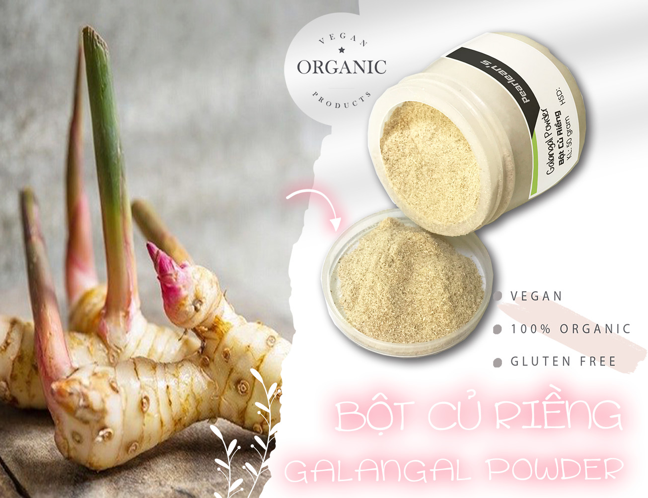 Bột củ riềng Galangal Powder 50gr