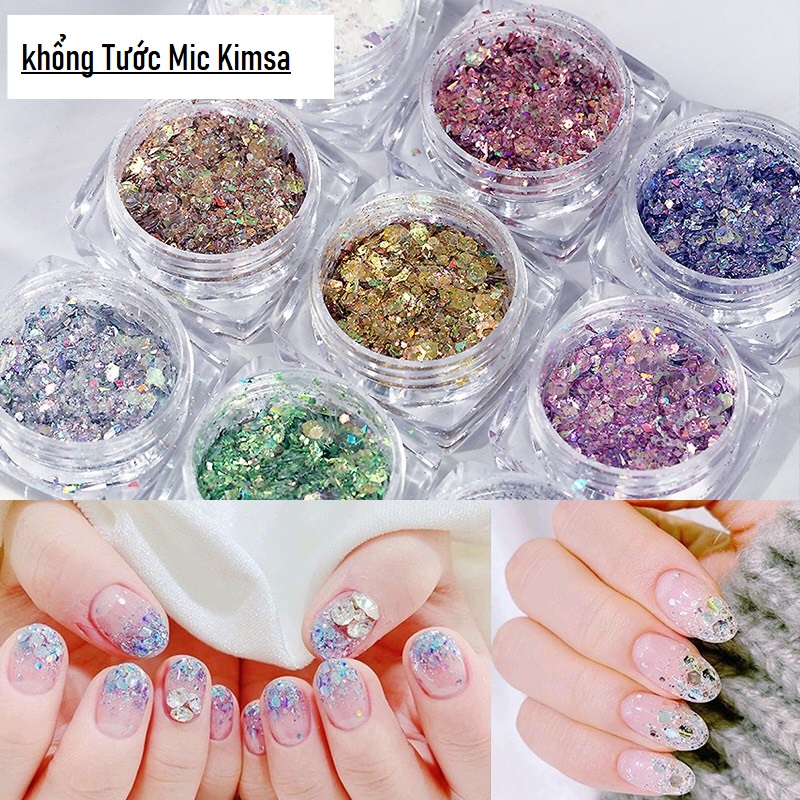 Set Nhũ Khổng Tước Mix kim sa ( Set 12 Màu Loại Siêu Sáng )