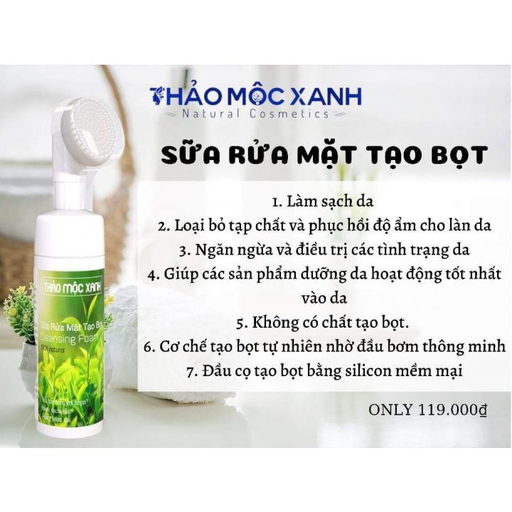 Sữa rửa mặt tạo bọt thảo mộc xanh