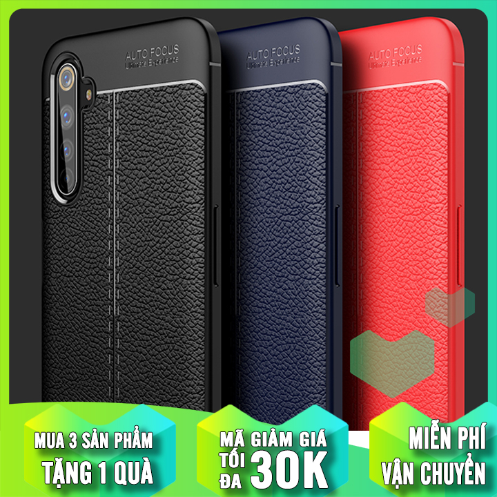 Ốp lưng cho Realme 6 Pro Giả da chống sốc