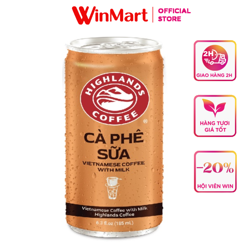 - cà phê sữa highland lon 185ml