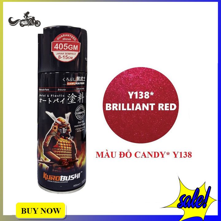 Sơn Xịt Samurai Đỏ Candy Y138 (400ML)