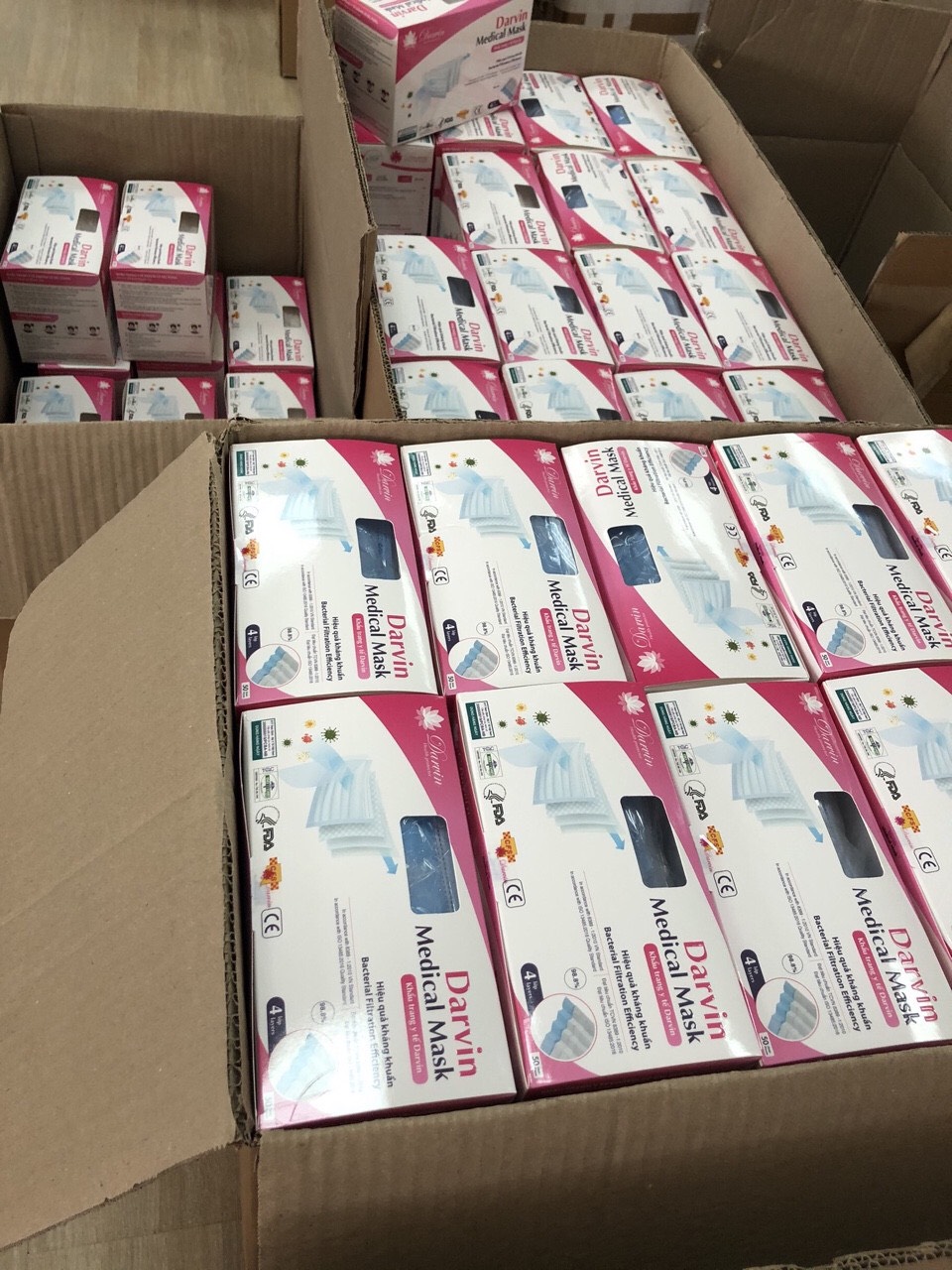 COMBO 7  HỘP KHẨU TRANG Y TẾ  DARVIN 4 LỚP