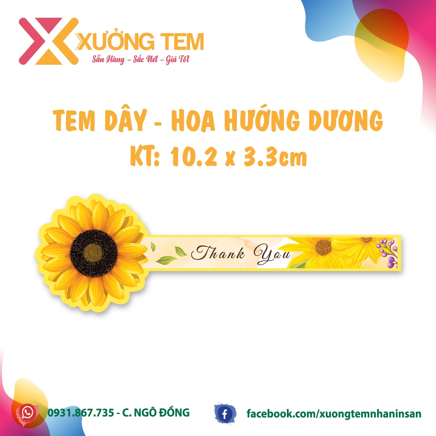 100 Tem niêm phong, nhãn dán "Thank you"
