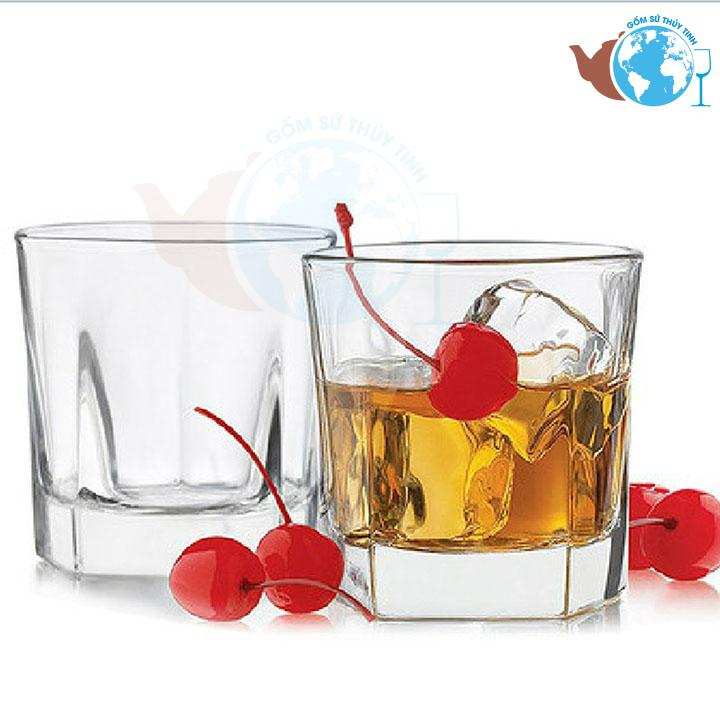 Bộ 6 ly thủy tinh 5 góc vuông lùn uống trà đá – ly 5 GÓC TRẮNG cao cấp – No Brand – top1shop