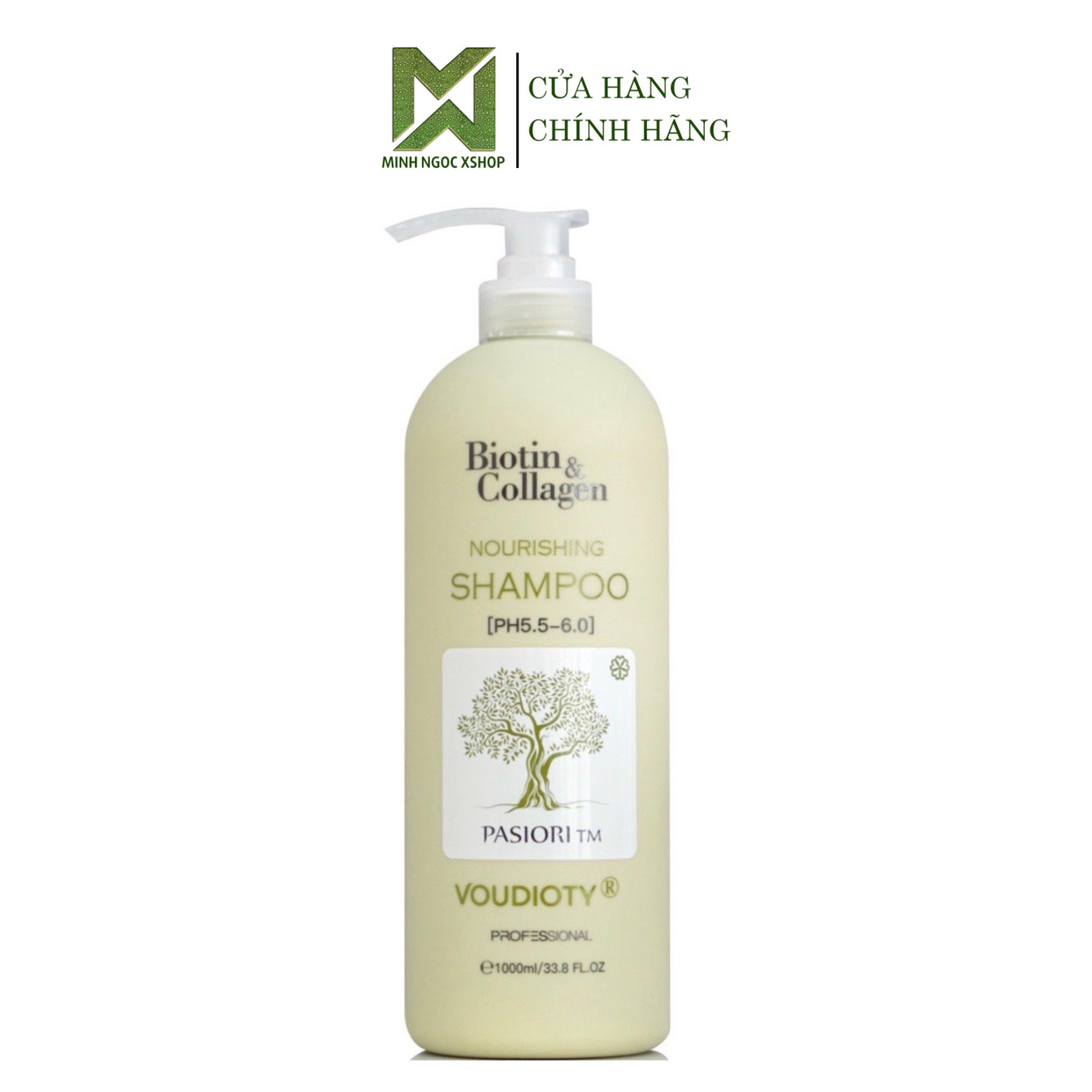 Dầu gội cho tóc dầu Biotin Collagen Voudioty xanh lá 1000ML