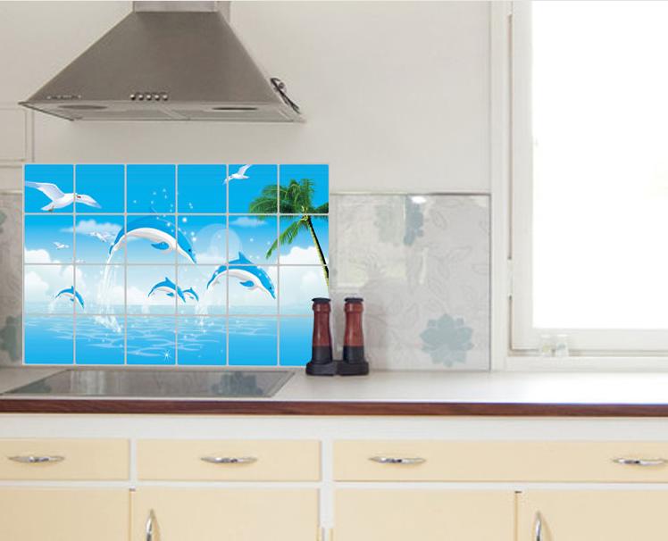 Decal dán bếp tráng nhôm - Cá Heo size lớn