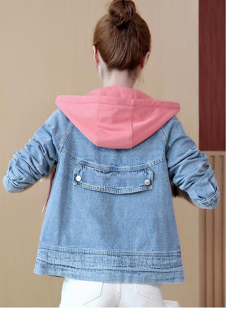 Áo Khoác Jean Nữ Nón Trùm   HONG