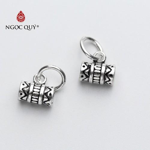 [HCM]Charm bạc hình trụ xỏ ngang để gắn charm treo 4.7x8mm - Ngọc Qúy Gemstones