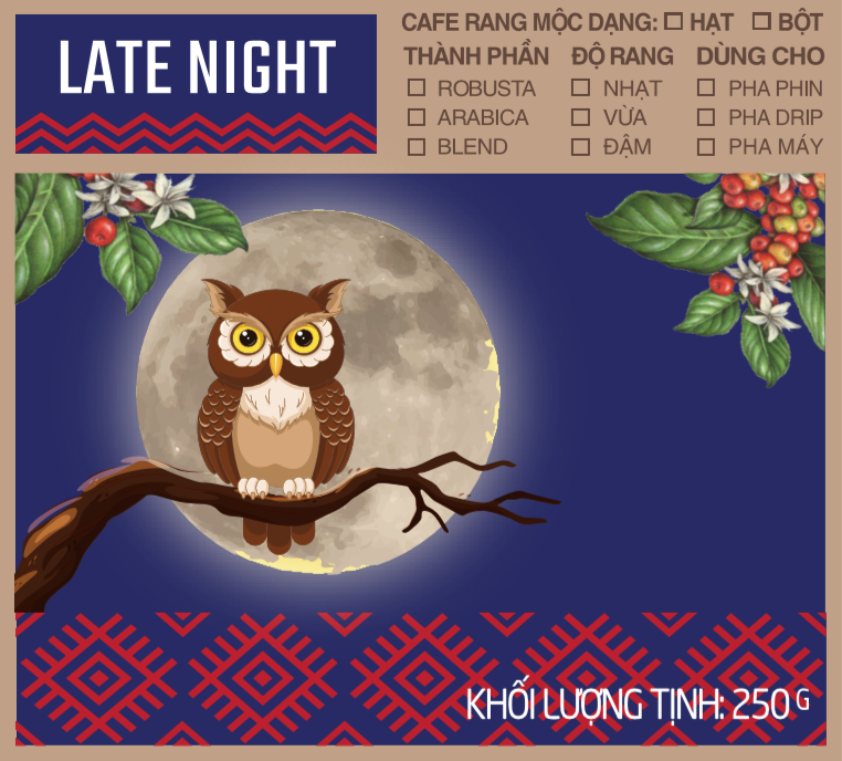 Cà phê bột Late Night 250g