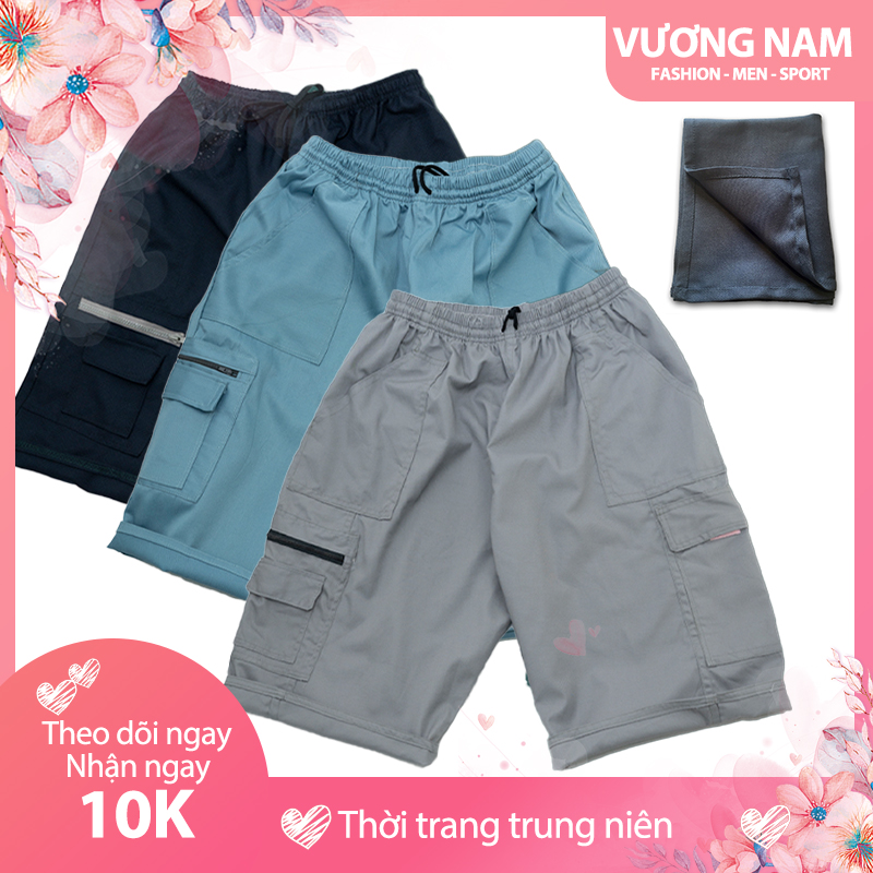 Quần túi hộp nam ống rộng 3 cái trung niên vải xuất dư nhiều loại