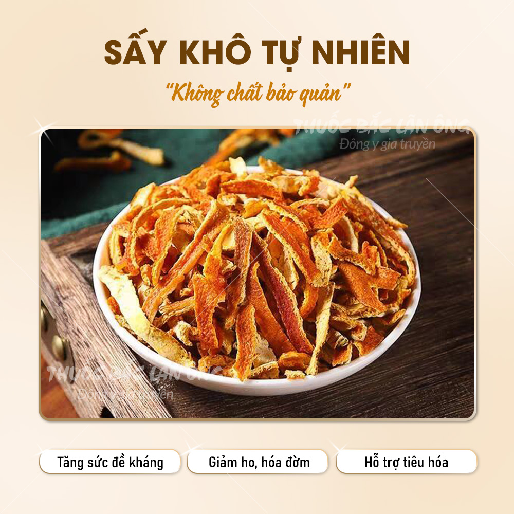 Trần bì 1kg, vỏ quýt, cam sấy khô, thơm, sạch - Lãn Ông