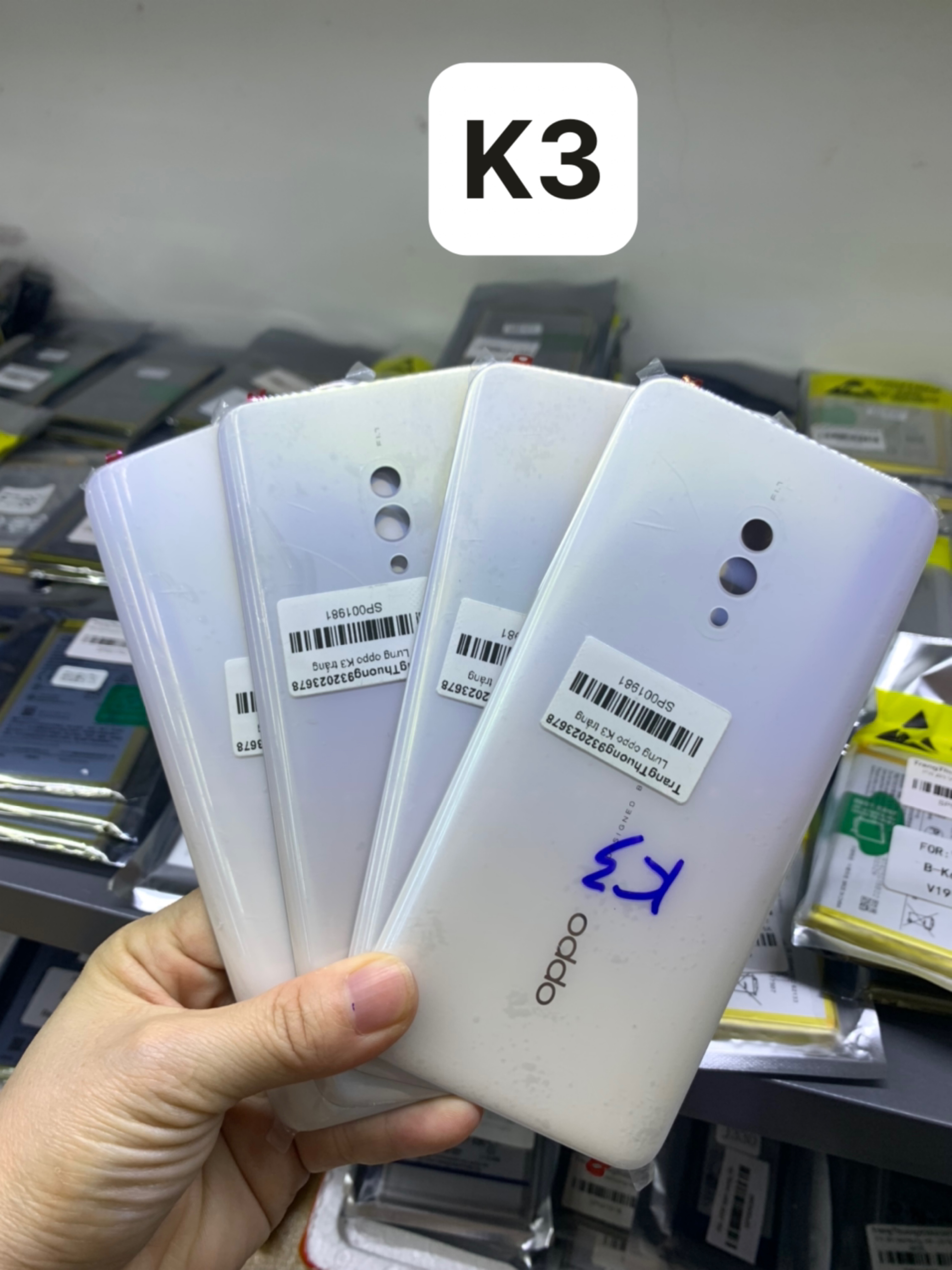 Full bộ vỏ oppo k3 zin ( gồm;lưng,sườn,xương,phím bấm kính cam, khay sim