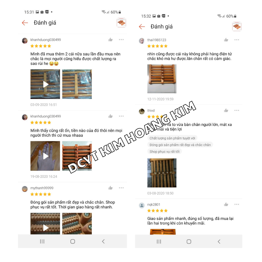 Bàn Lăn Chân Gỗ Massage 6 Hàng MIỀN NAM ( 31 X 24 X 10 Cm)