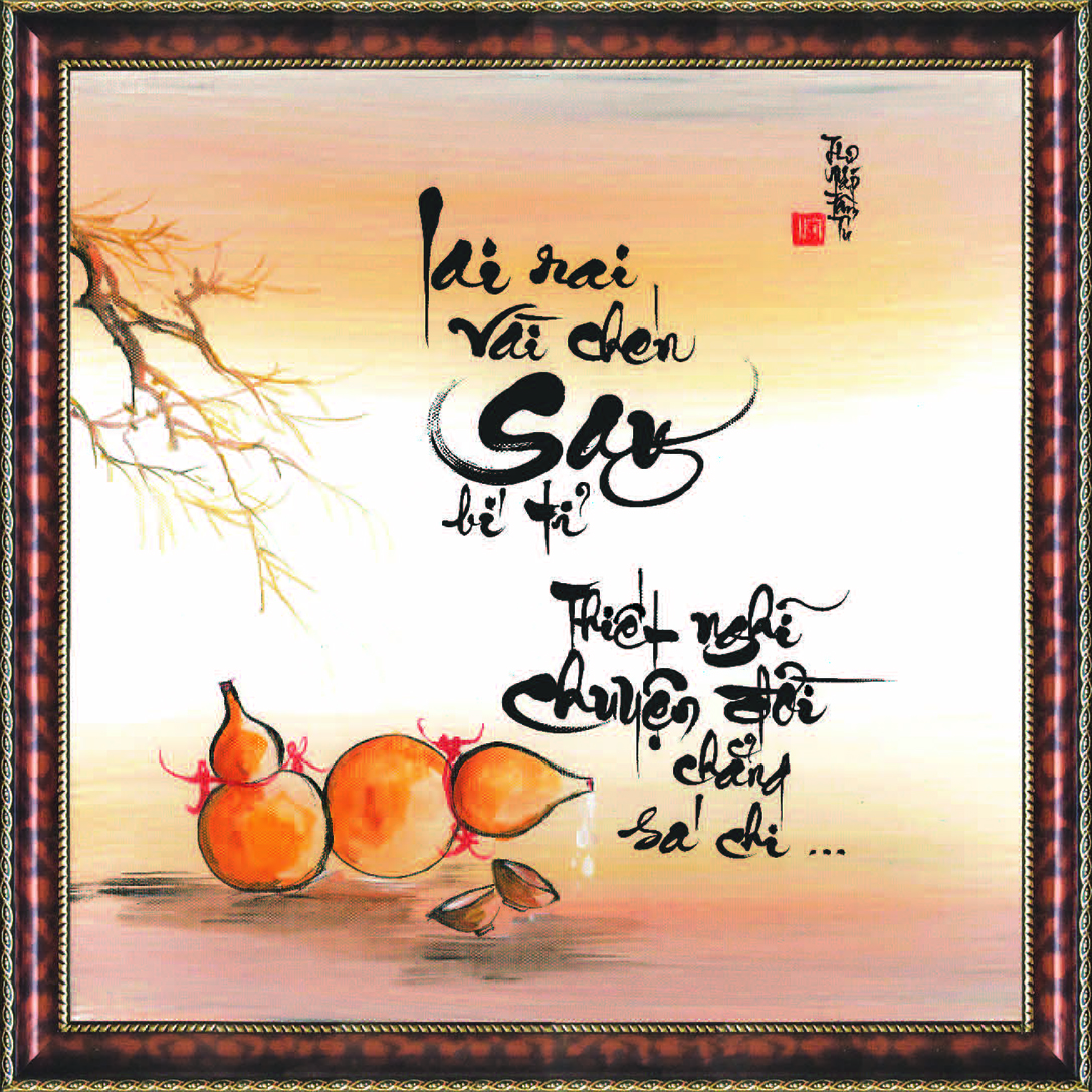 tranh thư pháp say bí tỉ tặng khung tranh