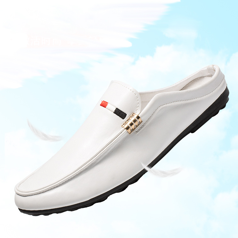 Giày sục da nam trắng Zappos GSD01