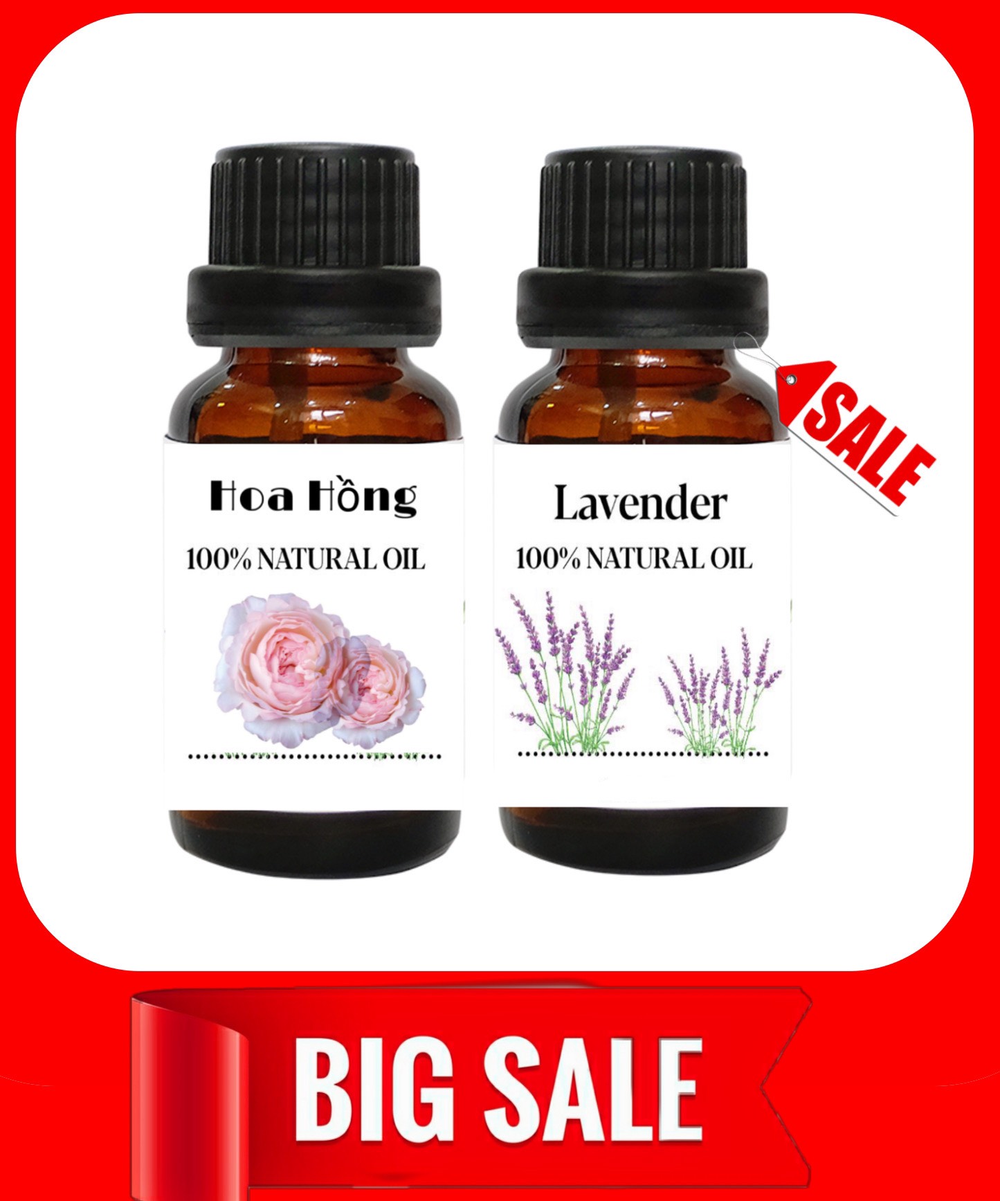 [HCM]BỘ 2 TINH DẦU LAVENDER VÀ TINH DẦU HOA HỒNG TINH DẦU XÔNG TINH DẦU MÁY XÔNG