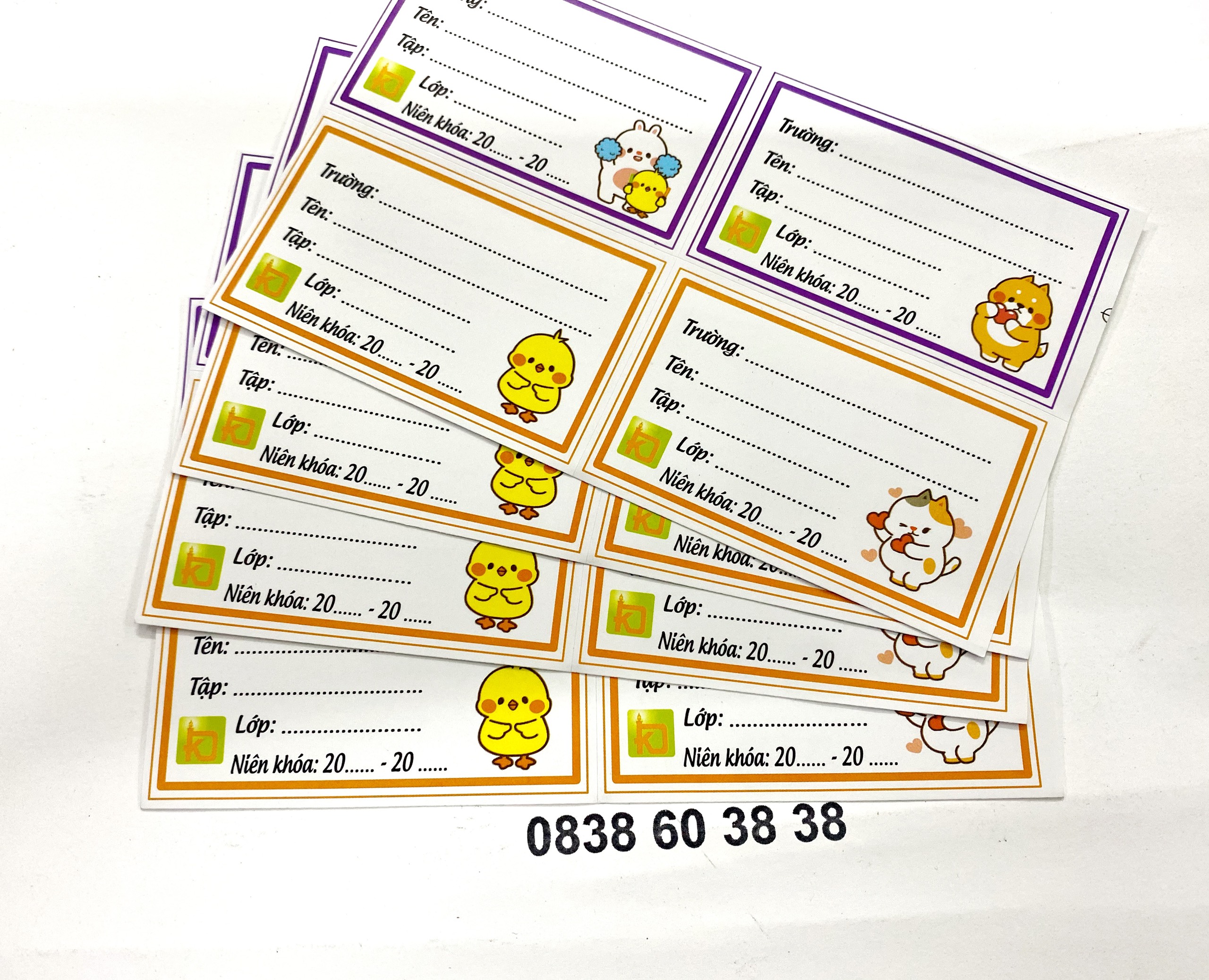 20 Nhãn Vở Decal Dán Sẵn - Nhãn Tên Decal