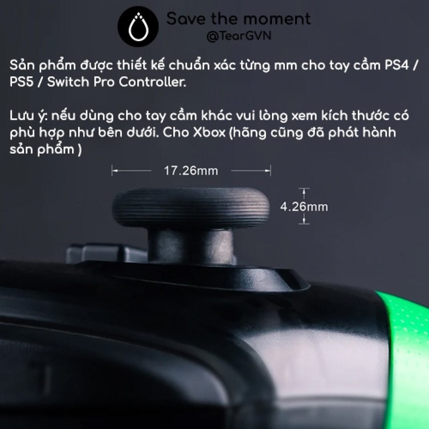 Bộ nút bọc Analog Skull & Co cho tay cầm PS4 / PS5 / Switch Pro Controller - Vỉ 3 cặp
