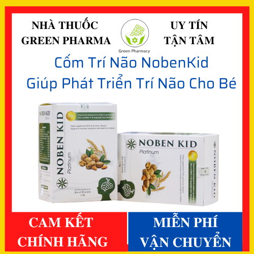 Noben kid cốm trí não chính hãng - giúp bé phát triền trí não toàn diện - hộp 30 gói dạng cốm
