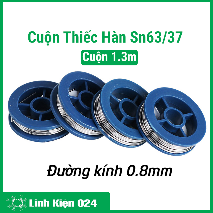 1 cuộn thiếc hàn sn63/37 0.8mm dài 1.3 mét hàn điện tử