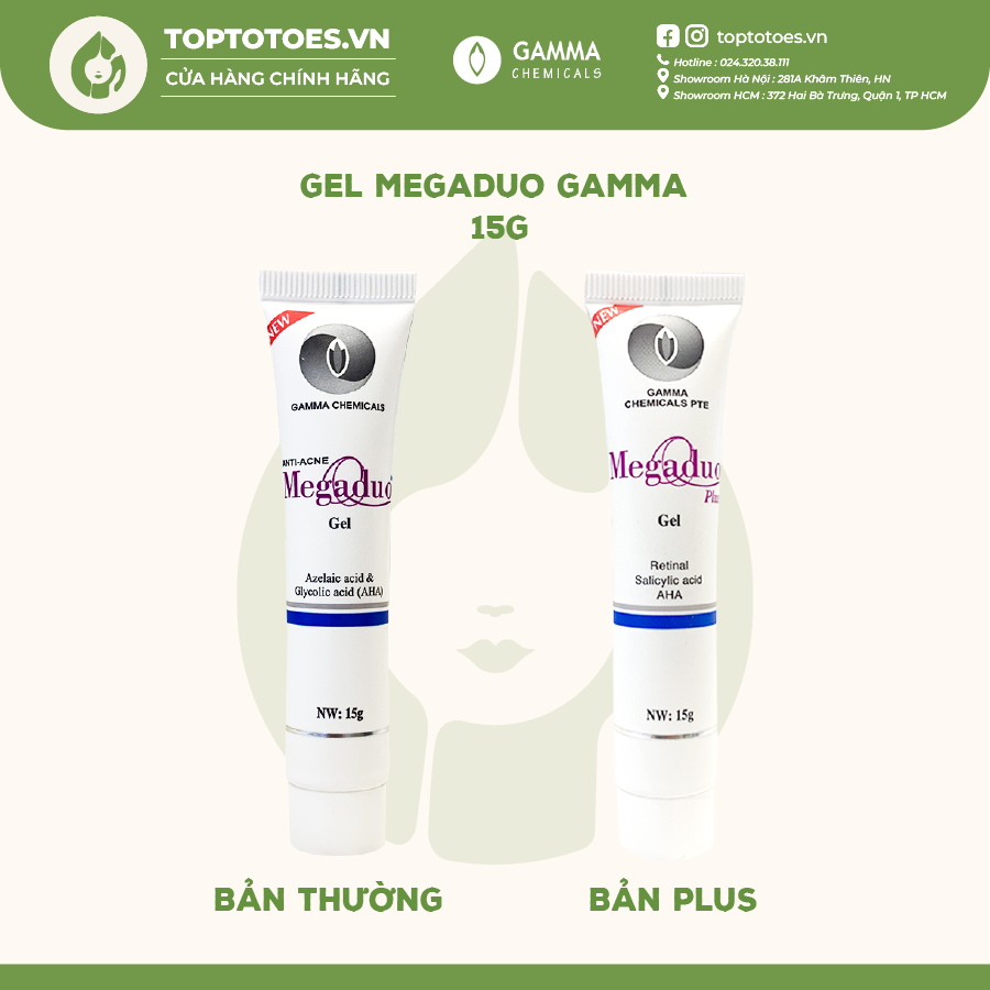Gel Megaduo Gamma giảm mụn mờ thâm sẹo 15g