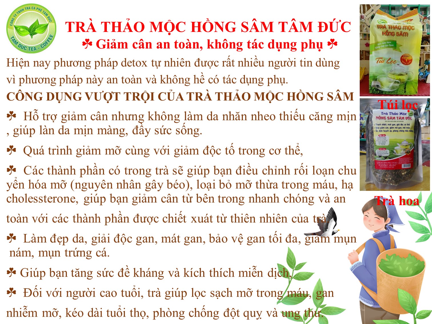 Trà hồng sâm tâm đức loại 1