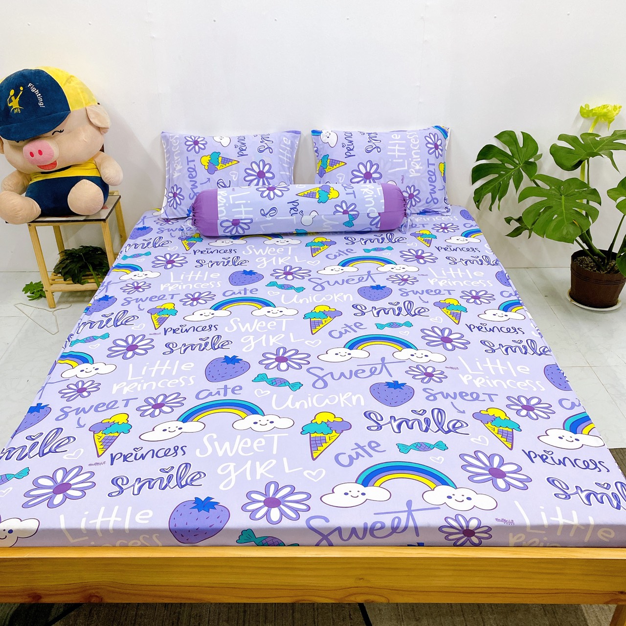 Bộ ga gối thun lạnh mẫu Mây chăn/ mền ga gối thun hàn quốc ga gối minh anh/ changagoiminhanh