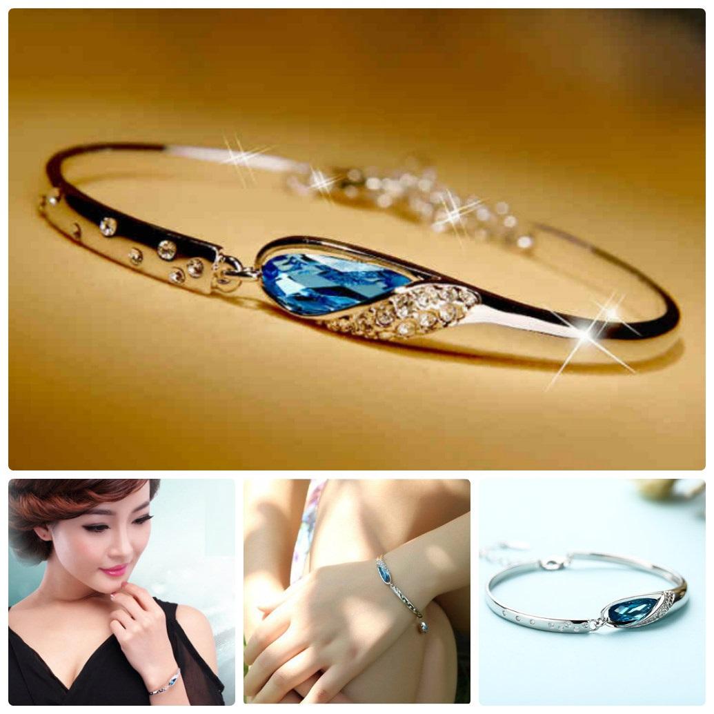 [HCM]Vòng tay Giày Thủy Tinh Đính Đá Pha Lê Biển Xanh Lấp Lánh Ngọt Ngào Đằm Thắm VTGIAYTT