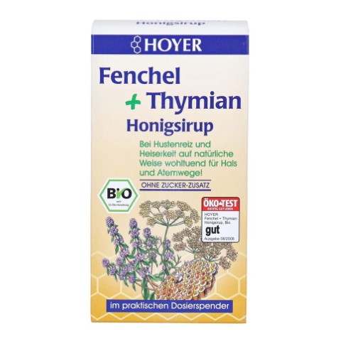 Hoyer Organic fennel + Thyme Honey Syrup 250ml
