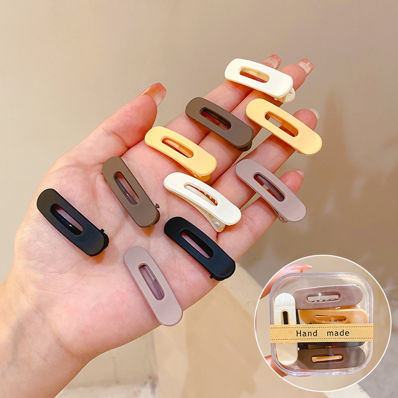 Kẹp Tóc Cà Phê Mini Màu Cà Phê Phong Cách Hàn Quốc Mới Cho Nữ