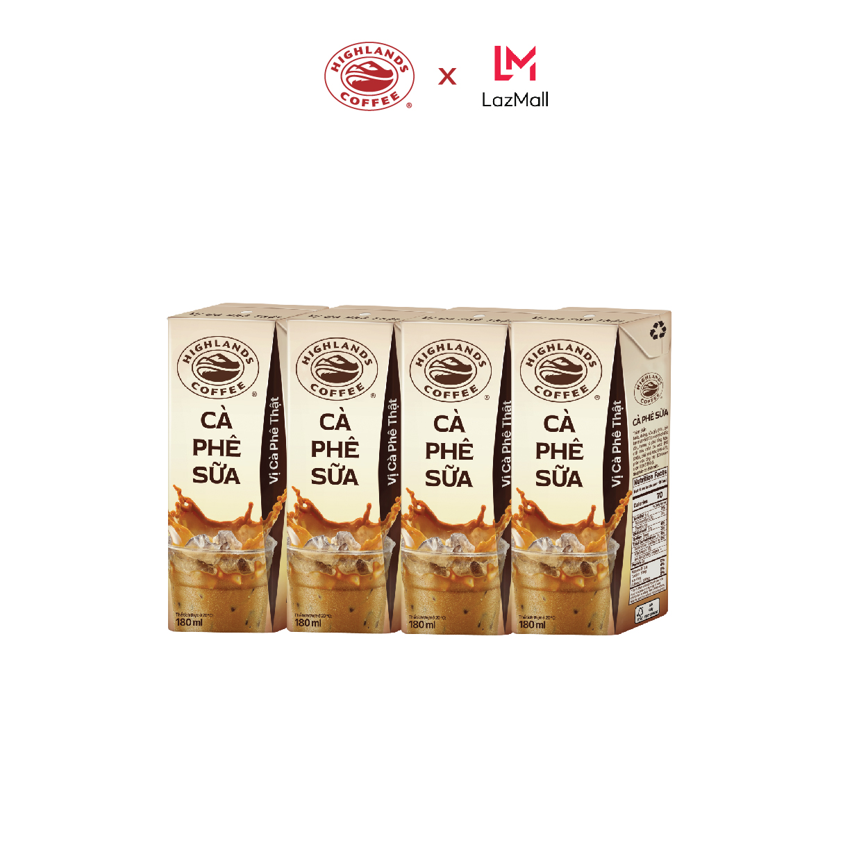 [Mua 2 giảm 5%] Thùng 48 hộp Cà phê Sữa Highlands Coffee Tetra pack (180ml /hộp)