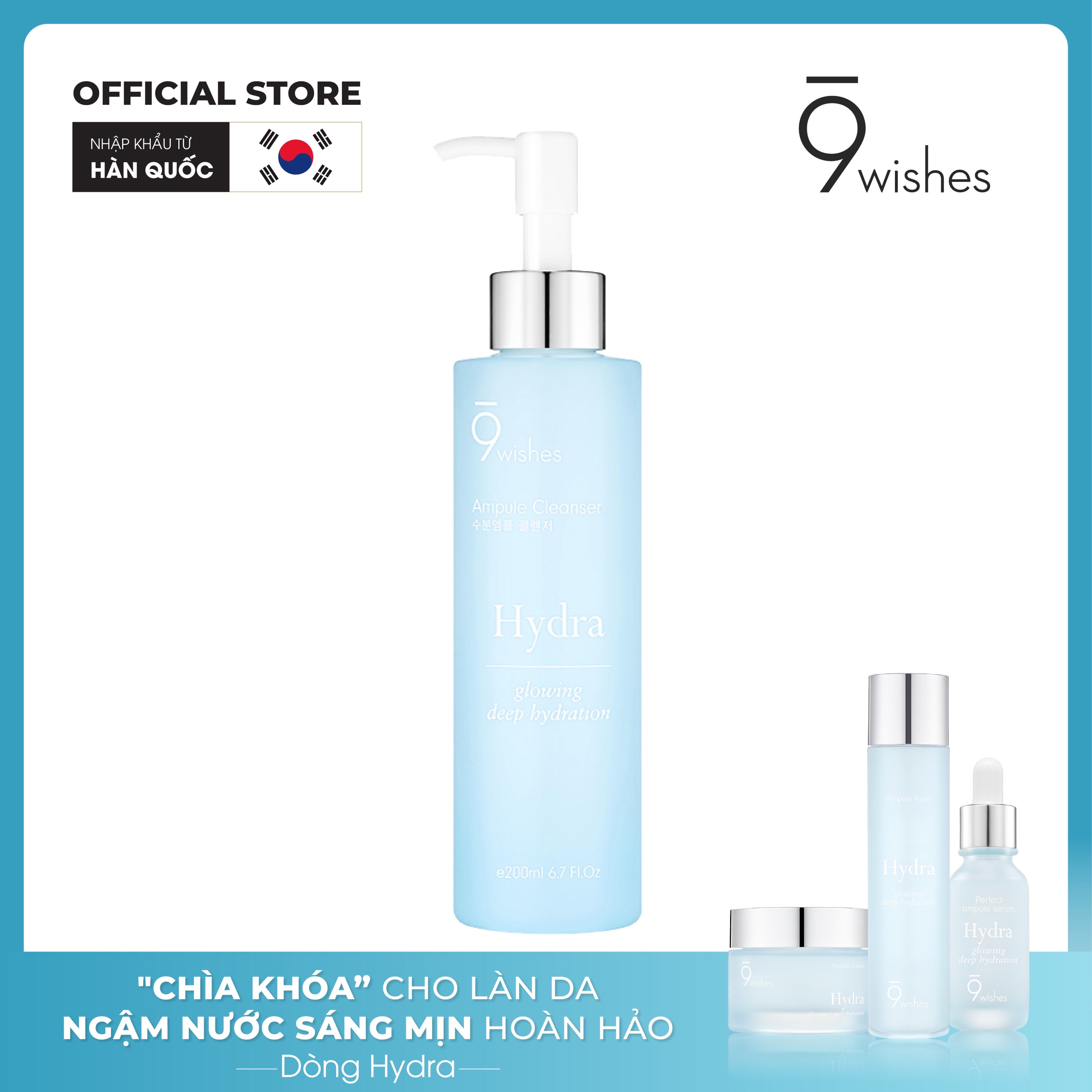 [Date t3/2024] Sữa rửa mặt 9 Wishes Hydra Cleansing Ampule