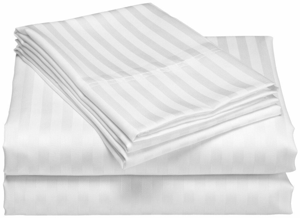 Drap - Ga Cotton Khách Sạn,Trắng Sọc T300 1m/m2/m4/m6/m8