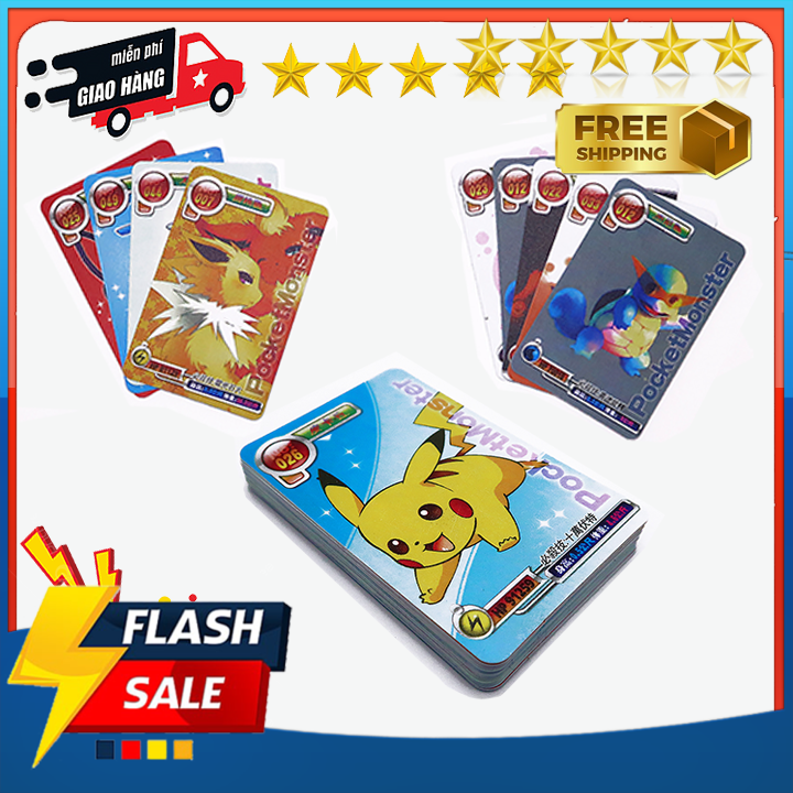 Thẻ bài pokemon dẻo Sét 60 thẻ bài Pokemon bằng nhựa dẻo rất đẹp - Thẻ bài pokemon nhựa dẻo - bài pokemon lụa dẻo - Quà sinh nhật cho bé,quà trung thu - Quà giáng sinh - Bộ thẻ bài pocket monster nhựa