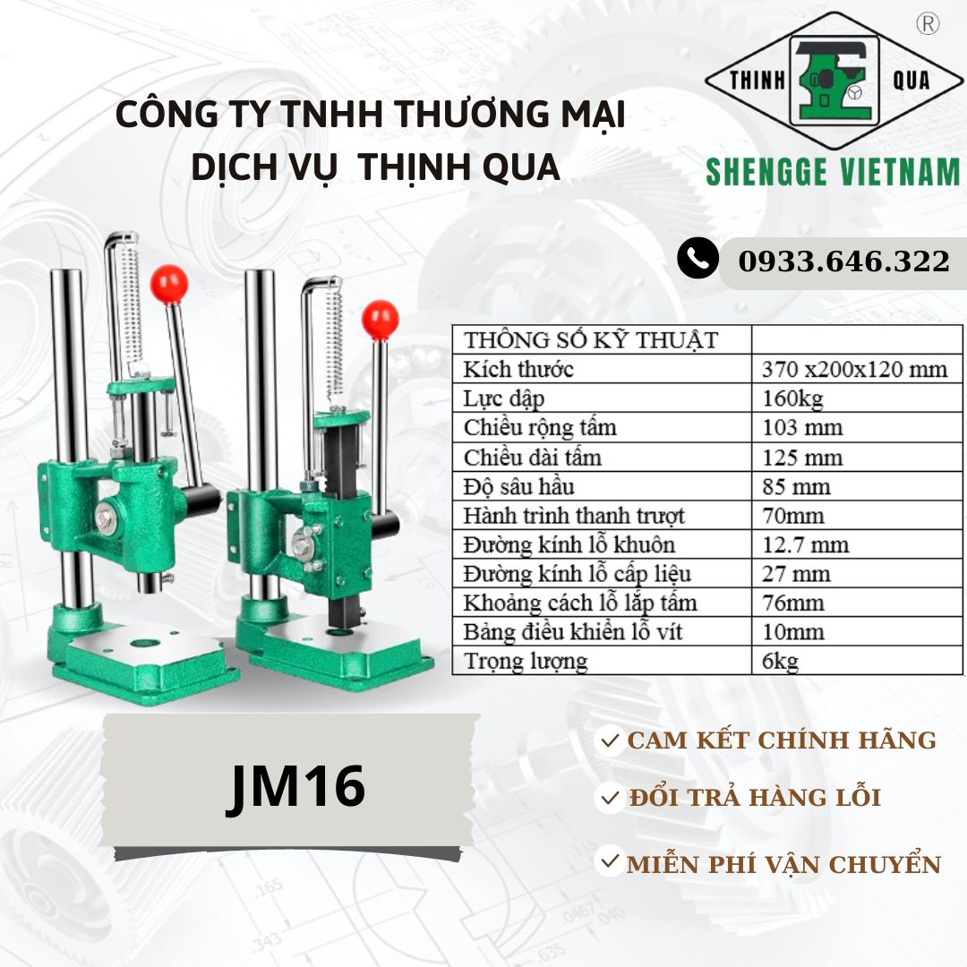 Máy dập gạt tay loại nhỏ jm-16 lực dập 160kg