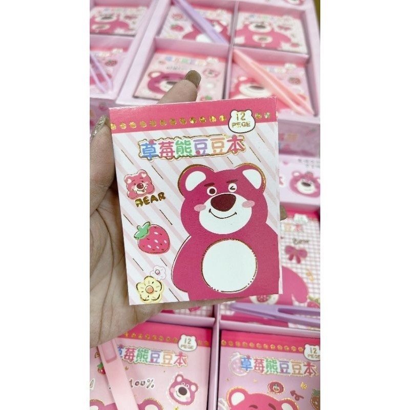 Sổ sticker gấu dâu cute dễ thương-Happyfunny