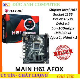 Bo mạch chủ mainboard afox h510 | h110 | h81 | h61 ma2 chính hãng mới 100% - full vat - bảo hành 3 năm